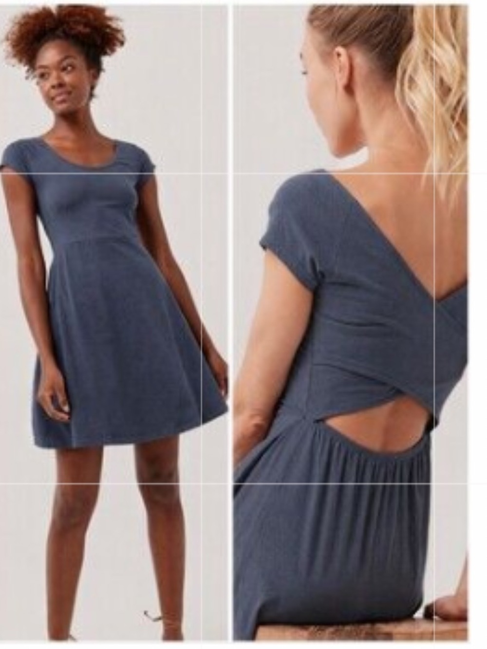 Pact Organic Cotton Helena Cross Back
Mini Dress With Pockets. Size Large.